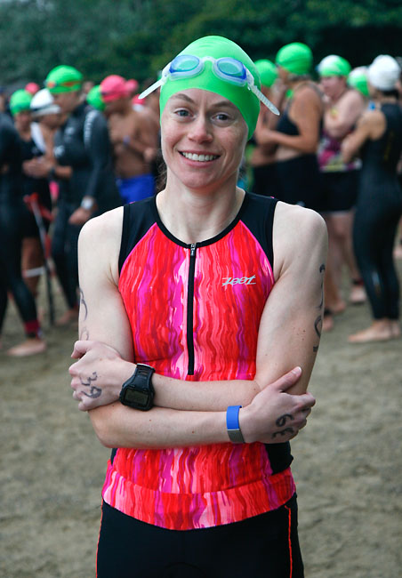 Shivering before the swim