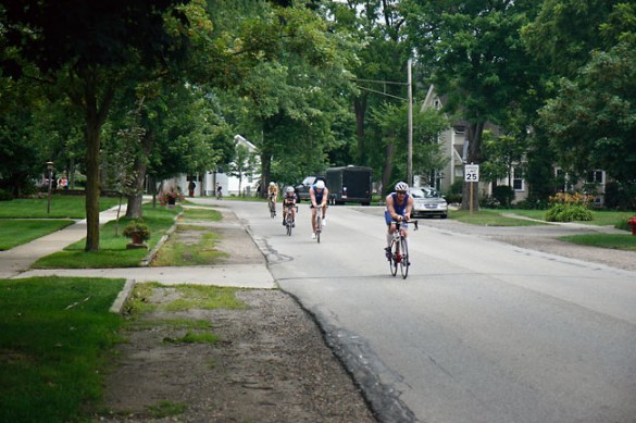 A pretty neighborhood portion of the bike course