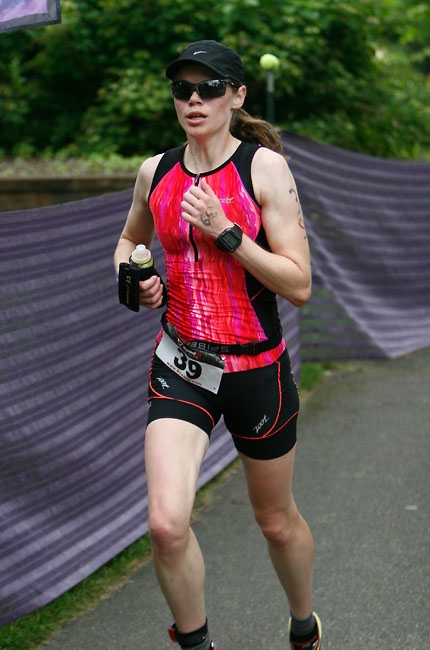 Pushing myself at the end of the run