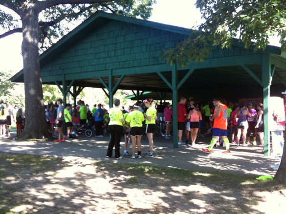 Gathering around the pavilion