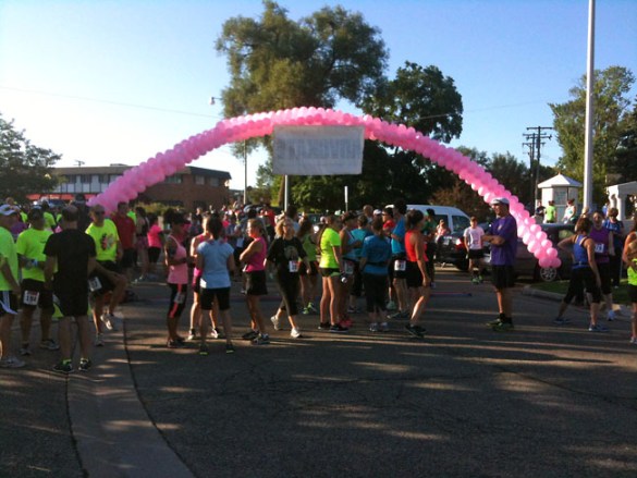 People gathered near the start