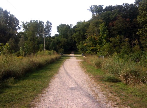 A path leading from the farm back towards downtown Rochester