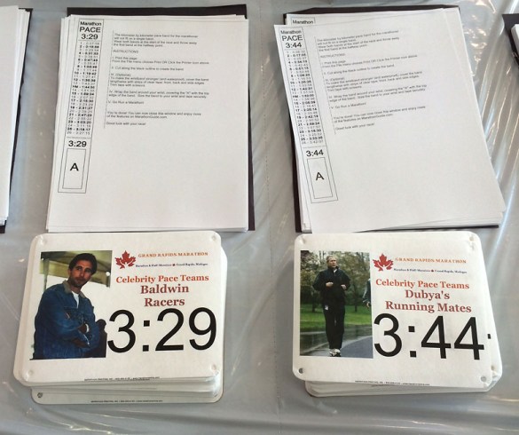 I hoped to fall somewhere between these pace groups