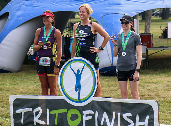 With the other speedy women in my age group.