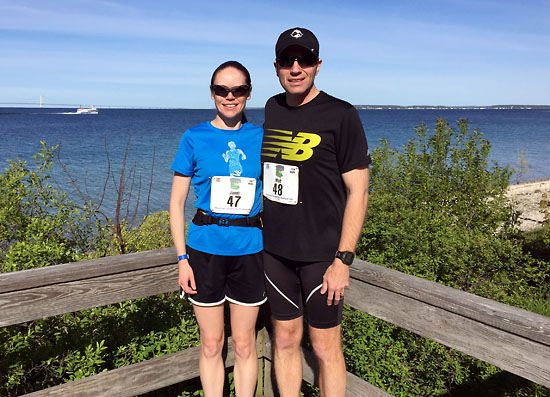 The Mackinac Bridge is off in the distance behind us