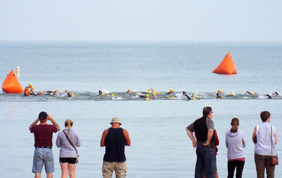 The start of the Olympic swim.