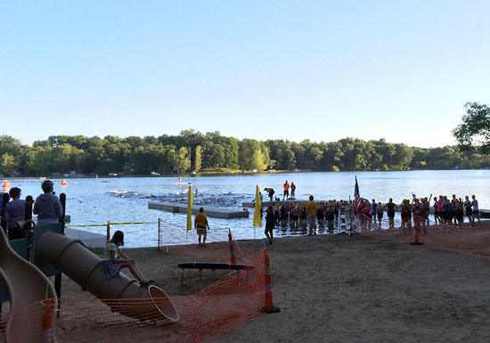 Matt took some pictures, including this one of the start of the swim.