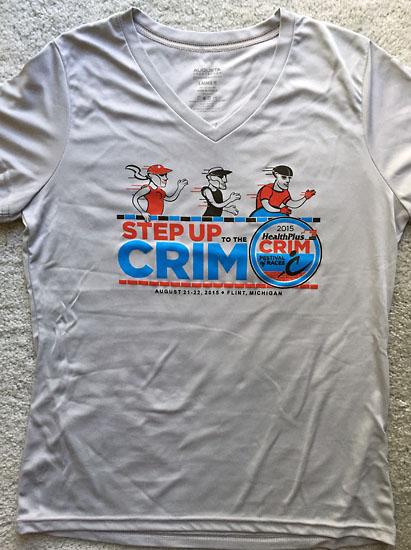 The women's version of the official race shirt kind of reminds me of hospital scrubs.