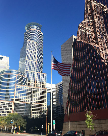 Downtown Minneapolis is beautiful.