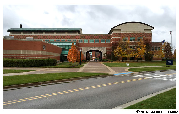 One of the buildings we saw as we ran through the campus.