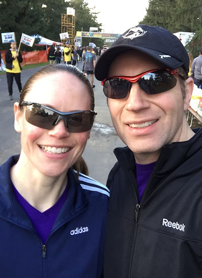 A pre-race photo with Matt, who ran the 10K