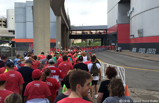 The backup getting into the arena